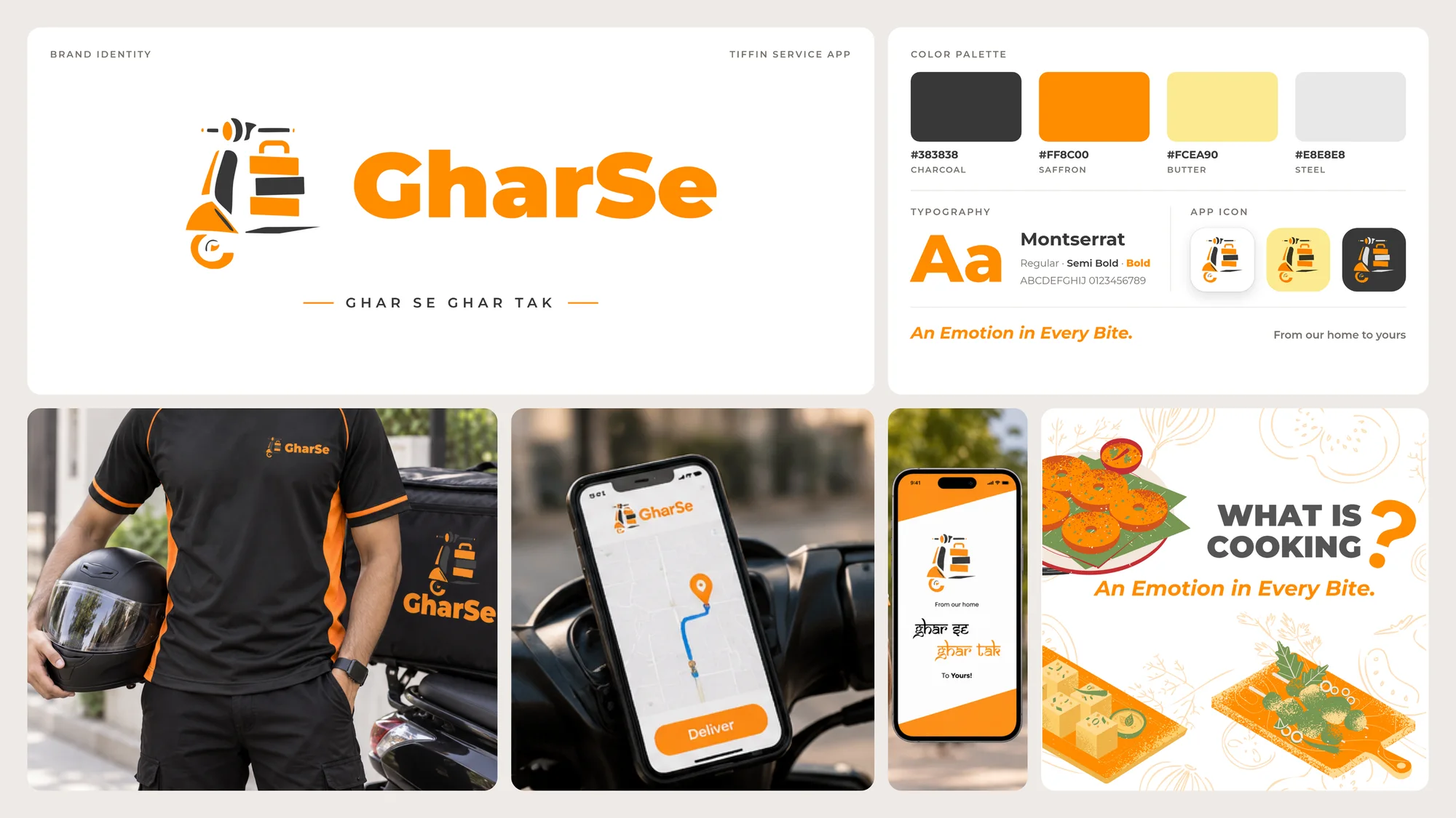 GharSe — scooter mark, saffron palette